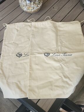 Loro Piana Cream Drawstring Garment Bags (Pair)